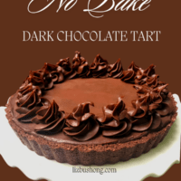 No Bake Dark Chocolate Tart with Dark Chocolate Graham Crust