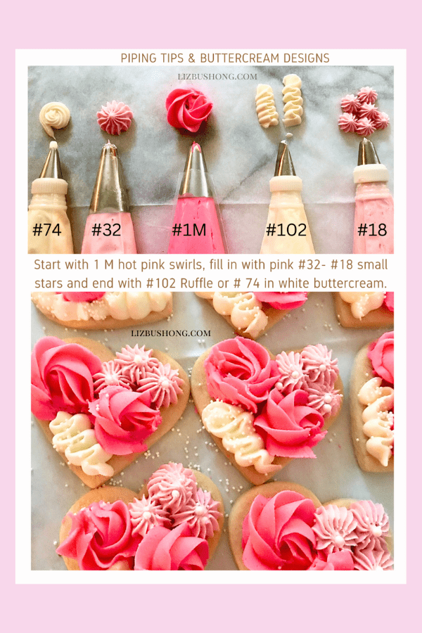 Heart Butter cookies with piping tips All About the Table Magazine by Liz Bushong