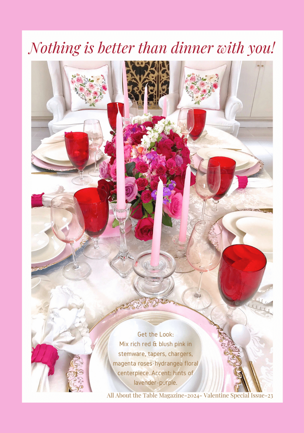 Sassy Southern Fave pink red Valentine Tablescape