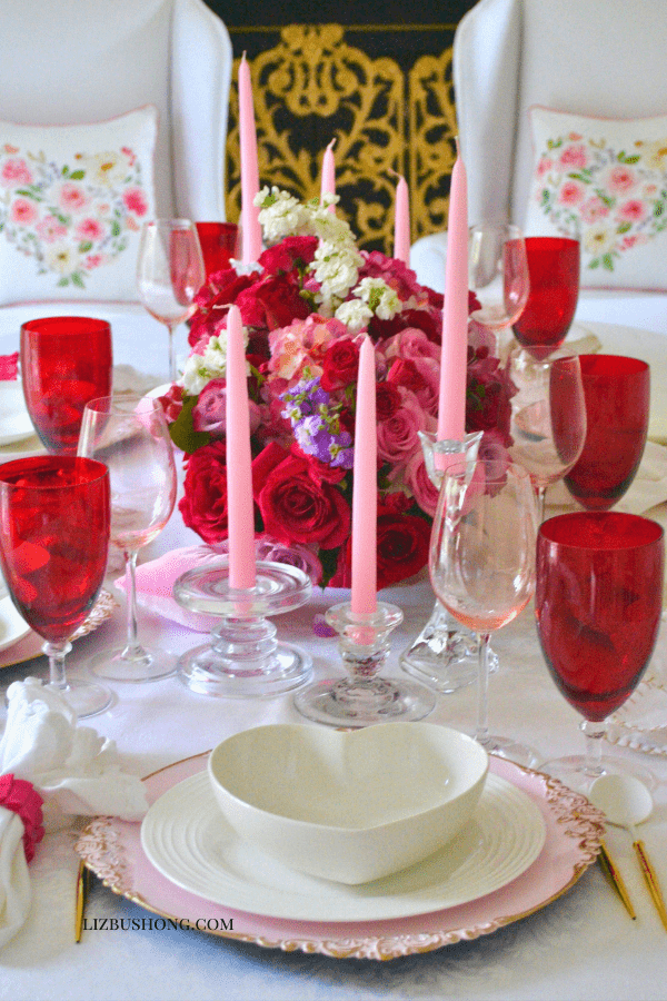 Valentine’s Day  Pink and Red Tablescape