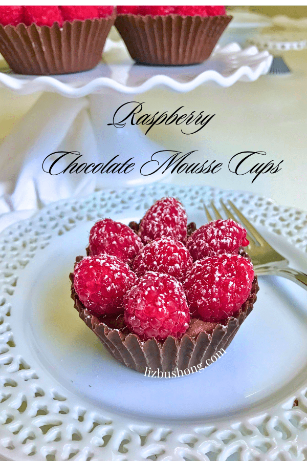 No Bake Raspberry Chocolate Mousse Cups