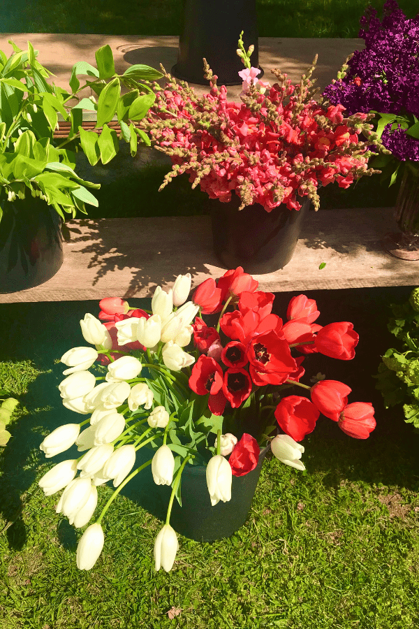 Make a Spring Fresh Flower Centerpiece- Aunt Willies Wildflowers Farm lizbushong.com