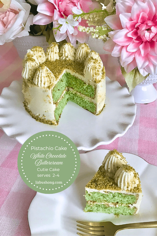 Pistachio Cutie Cake with White Chocolate Buttercream lizbushong.com