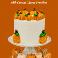 Cutie Pumpkin Cake with Cream Cheese Frosting & Pumpkins lizbushong.com