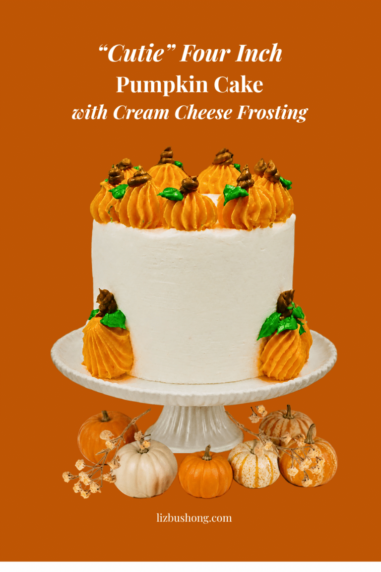 Cutie Pumpkin Cake with Cream Cheese Frosting & Pumpkins lizbushong.com